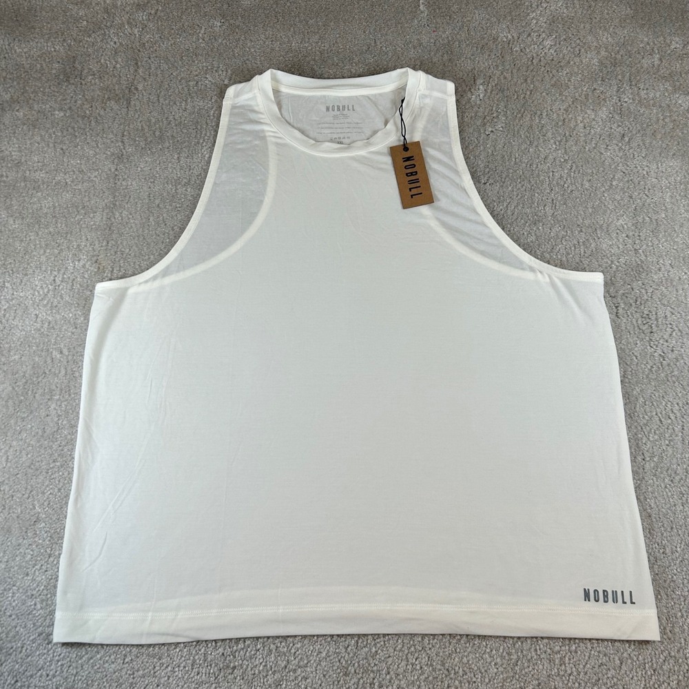 NWT NOBULL Women's W High Neck Tank Top White Size XXL Athletic Fitness Gym‎ NEW